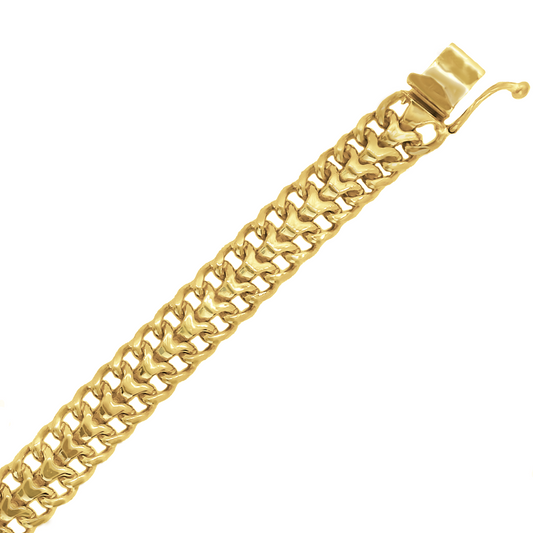 14K Gold Link Bracelet, 9 mm Gauge