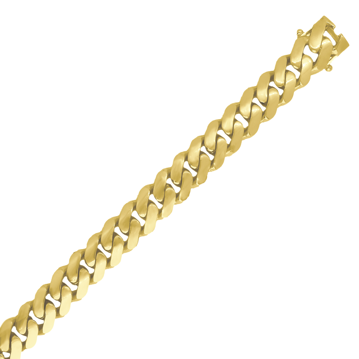 14K Solid Miami Cuban Bracelet, 12 mm Gauge