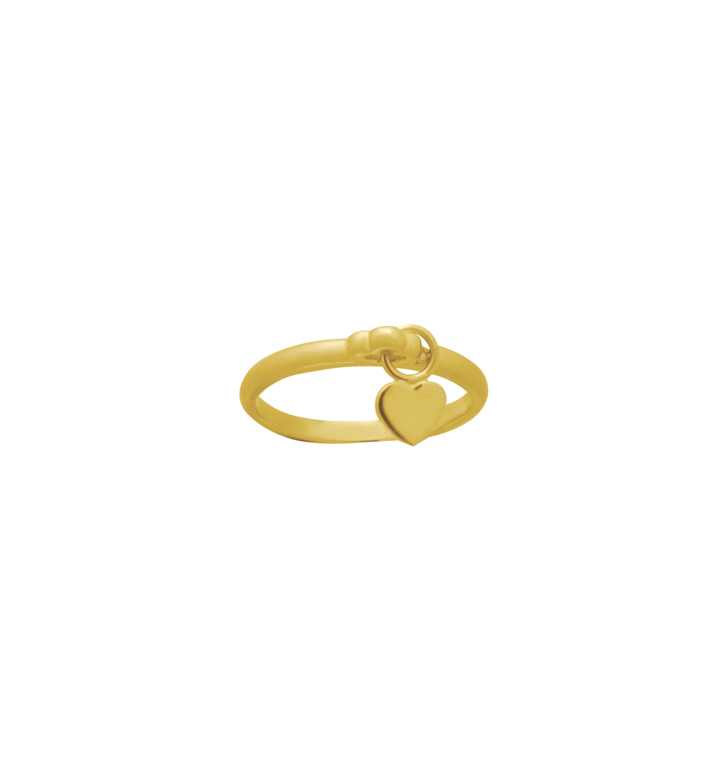 14K Gold Heart Charm Ring