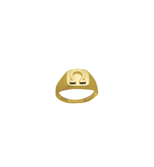 14K Gold Omega Signet Ring