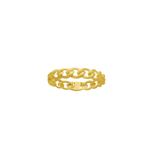 14K Gold Rounded Chain Link Ring