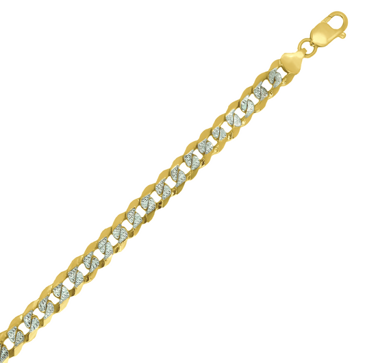 25" 14K Two-Tone Gold Diamond-Cut Cuban Curb Chain