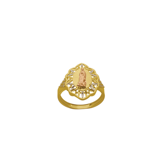 14K Gold Virgen Mary Ring